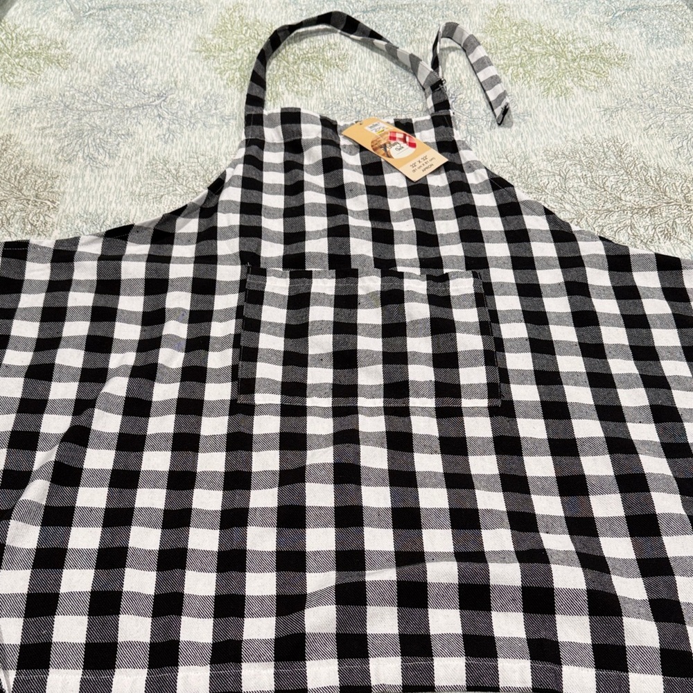 Classic Black and White Checkered Apron
